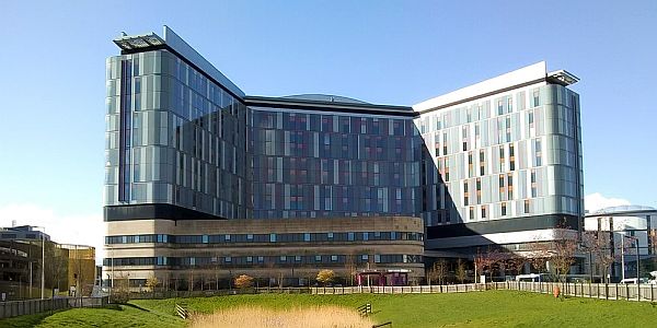The exterior Queen Elizabeth University Hospital in Glasgow