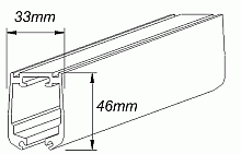 Top track of a FlexiGlide sliding folding shutter.