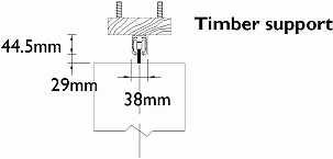 Timber top-track support for a sliding folding shutter.