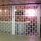 Vurved bar area closed and secured by FlexiGlide Vision Guard sliding shutter